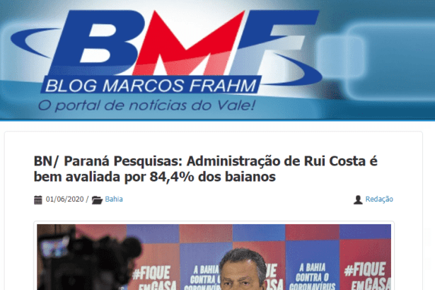 Blog Marcos Frahm divulga pesquisa realizado pela Paraná Pesquisas