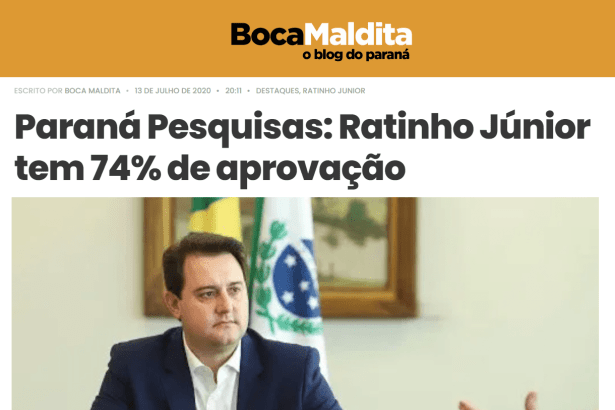 Boca Maldita divulga pesquisa realizado pela Paraná Pesquisas