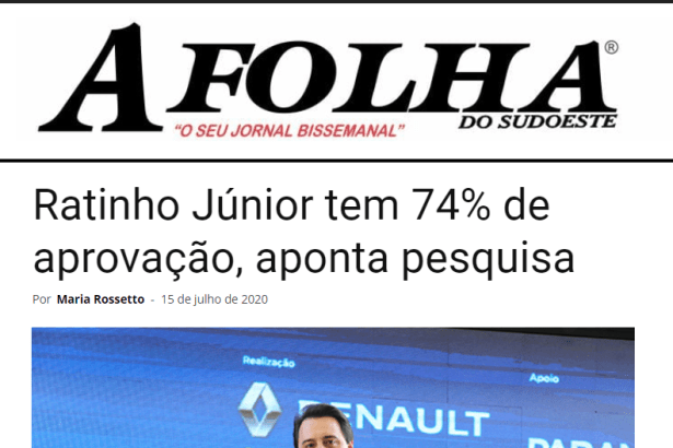 Jornal A Folha do Sudoeste divulga pesquisa realizado pela Paraná Pesquisas
