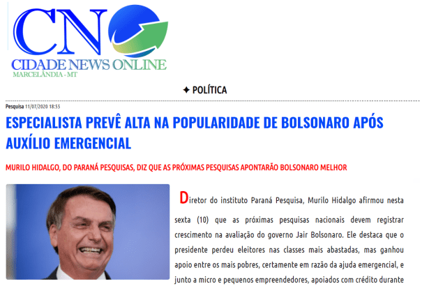 Cidade News Online divulga entrevista realizado com Diretor do Instituto Paraná Pesquisas