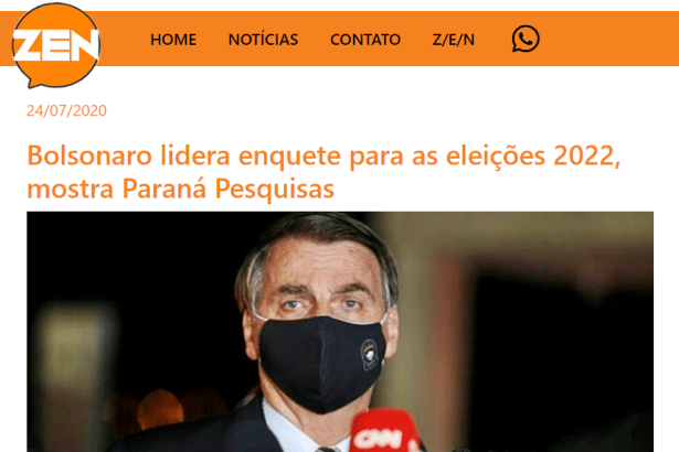 ZEN - Mais um Online divulga pesquisa nacional realizado pela Paraná Pesquisas