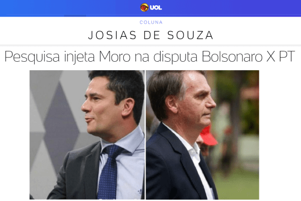UOL Notícias - Coluna Josias de Souza divulga pesquisa nacional realizado pela Paraná Pesquisas