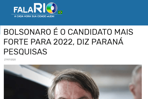 Portal FalaRIO divulga pesquisa nacional realizado pela Paraná Pesquisas