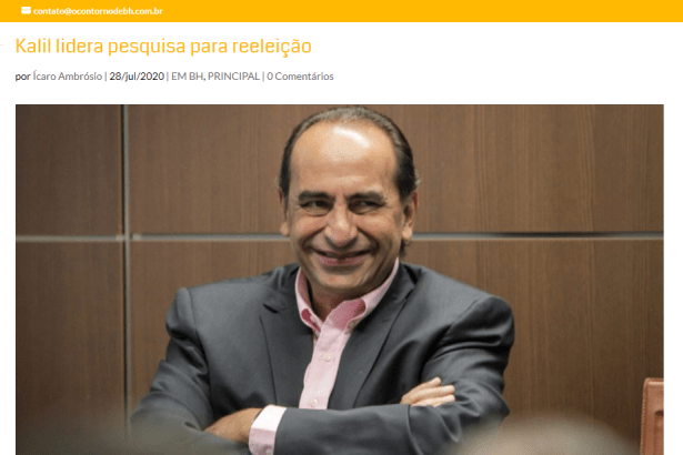 O Contorno de BH divulga pesquisa realizado pela Paraná Pesquisas