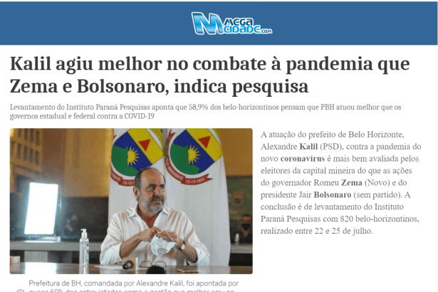 Mega Cidade.com divulga pesquisa realizado pela Paraná Pesquisas