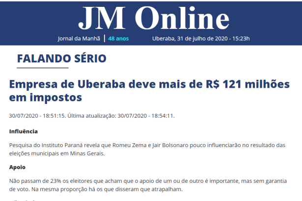 Jornal da Manhã Online divulga pesquisa realizado pela Paraná Pesquisas