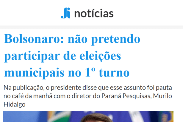 Ji Notícias cita matéria do Paraná Pesquisas