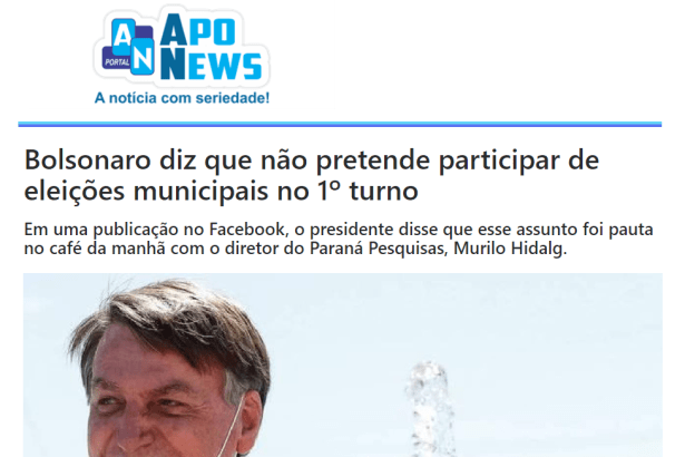 Portal Apo News cita matéria do Paraná Pesquisas