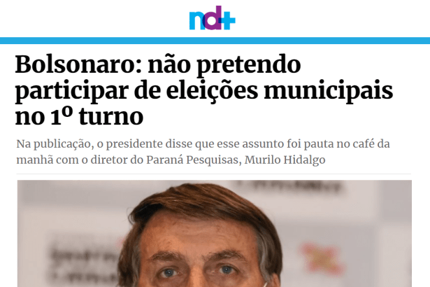 Portal NDMais cita matéria do Paraná Pesquisas