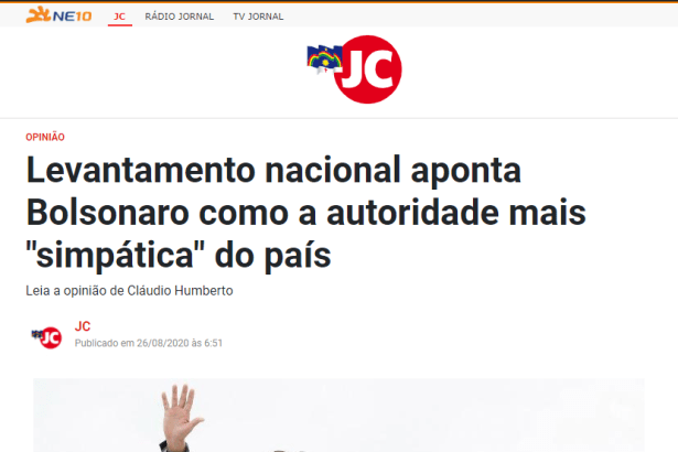 Portal JC - Coluna Cláudio Humberto divulga pesquisa realizado pela Paraná Pesquisas