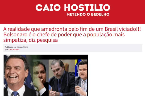 Blog do Caio Hostilio divulga pesquisa realizado pela Paraná Pesquisas