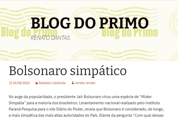 Blog do Primo divulga pesquisa realizado pela Paraná Pesquisas