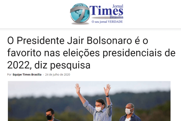 Jornal Times Brasília divulga pesquisa realizado pela Paraná Pesquisas
