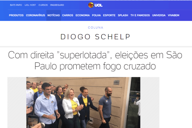 Notícias UOL - Coluna Diogo Schelp divulga pesquisa realizado pela Paraná Pesquisas