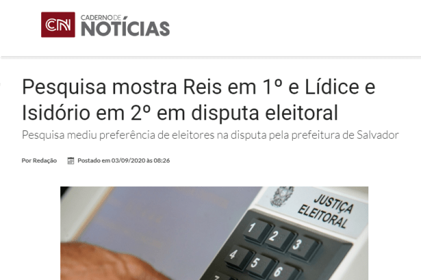 Caderno de Notícias divulga pesquisa realizado pela Paraná Pesquisas