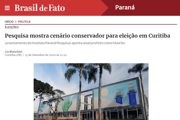 Brasil de Fato - Paraná divulga pesquisa realizado pela Paraná Pesquisas