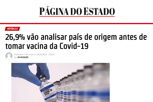 Página do Estado divulga pesquisa realizado pela Paraná Pesquisas