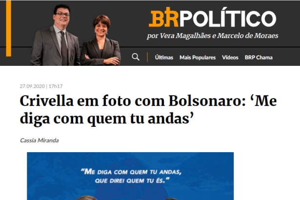 Coluna Estadão - BRPolítico cita pesquisa realizado pela Paraná Pesquisas