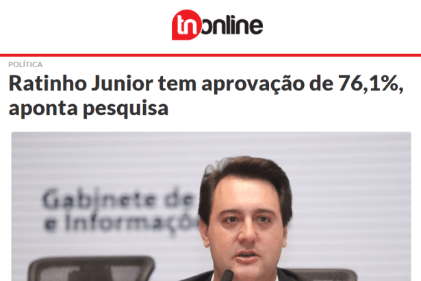 Portal TN Online divulga pesquisa realizado pela Paraná Pesquisas
