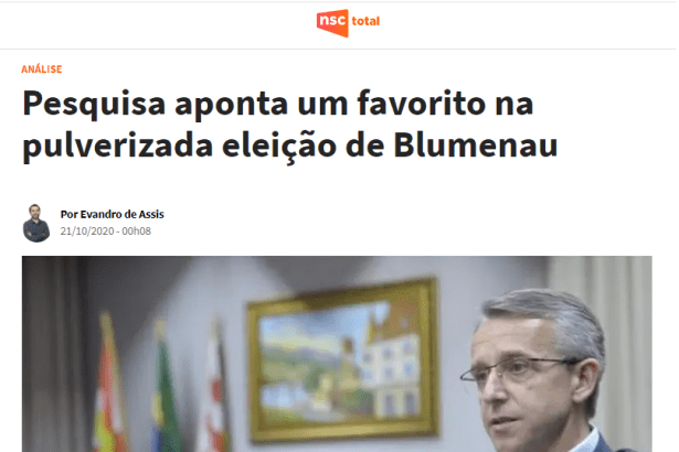 Portal NSC Total divulga pesquisa realizado pela Paraná Pesquisas
