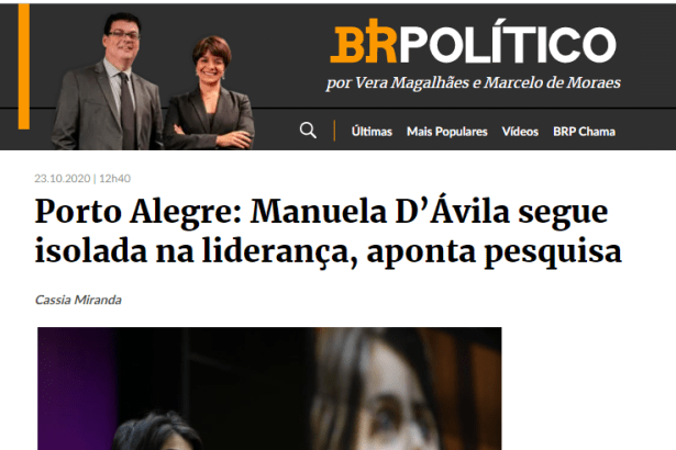 Estadão - BR Político divulga pesquisa realizado pela Paraná Pesquisas