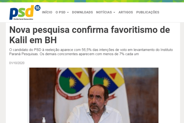 PSD Notícia divulga pesquisa realizado pela Paraná Pesquisas