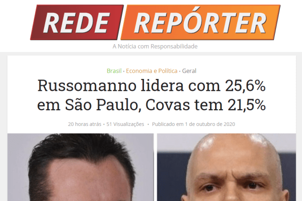 Rede Repórter divulga pesquisa realizado pela Paraná Pesquisas