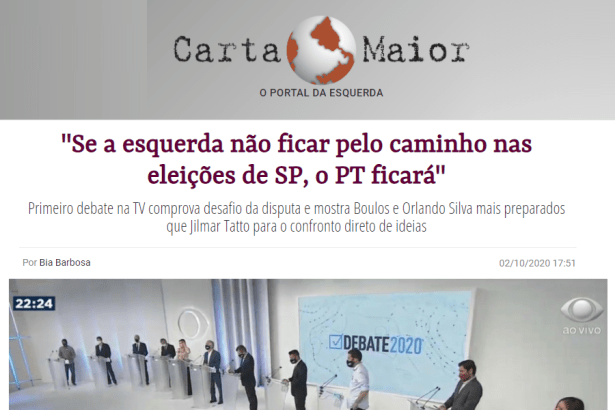 Portal Carta Maior divulga pesquisa realizado pela Paraná Pesquisas
