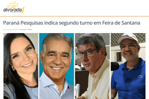 Portal Alvorada 1 divulga pesquisa realizado pela Paraná Pesquisas