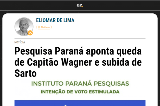 O Povo - Blog do Eliomar de Lima divulga pesquisa realizado pela Paraná Pesquisas