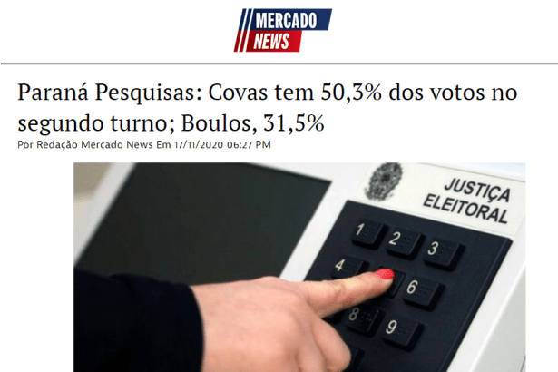 Mercado News divulga pesquisa realizado pela Paraná Pesquisas