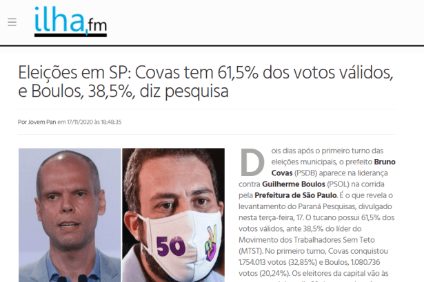 Ilha.FM divulga pesquisa realizado pela Paraná Pesquisas