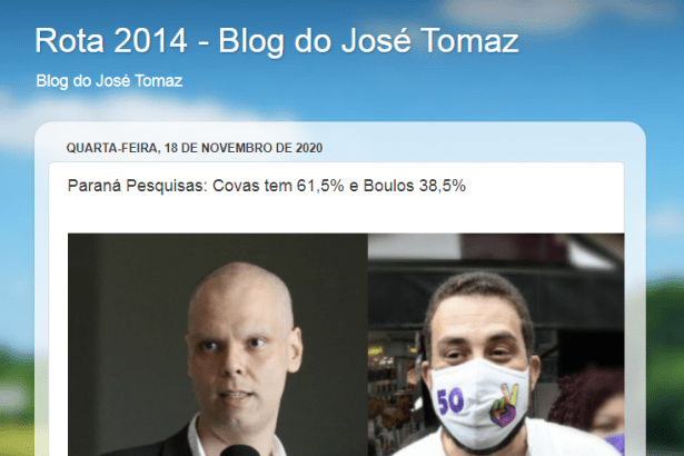 Rota 2014 - Blog do José Tomaz divulga pesquisa realizado pela Paraná Pesquisas