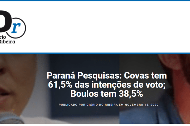 Diário do Ribeira divulga pesquisa realizado pela Paraná Pesquisas