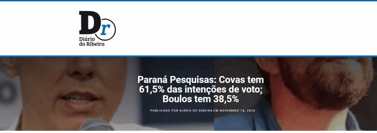 Diário do Ribeira divulga pesquisa realizado pela Paraná Pesquisas