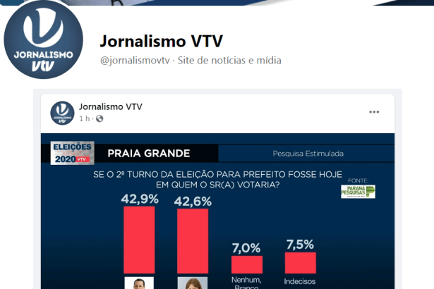 VTV - SBT divulga pesquisa realizado pela Paraná Pesquisas