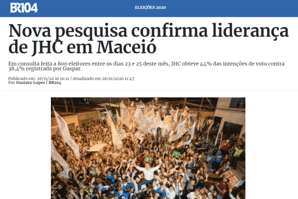 Portal BR104 divulga pesquisa realizado pela Paraná Pesquisas