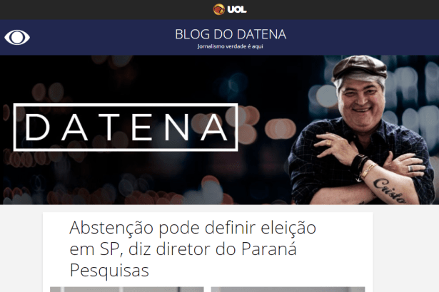 Band UOL - Blog do Datena divulga entrevista realizado com o Diretor do Instituto Paraná Pesquisas