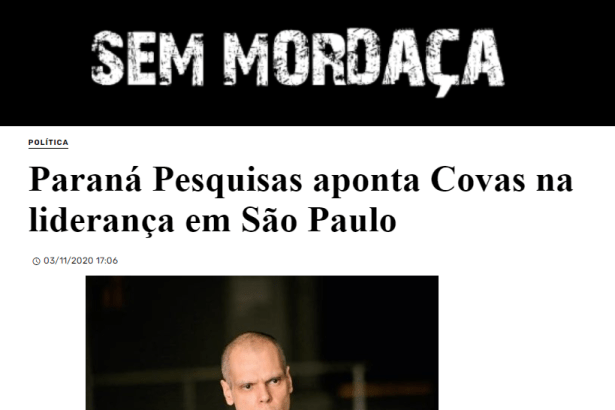 Sem Mordaça divulga pesquisa realizado pela Paraná Pesquisas