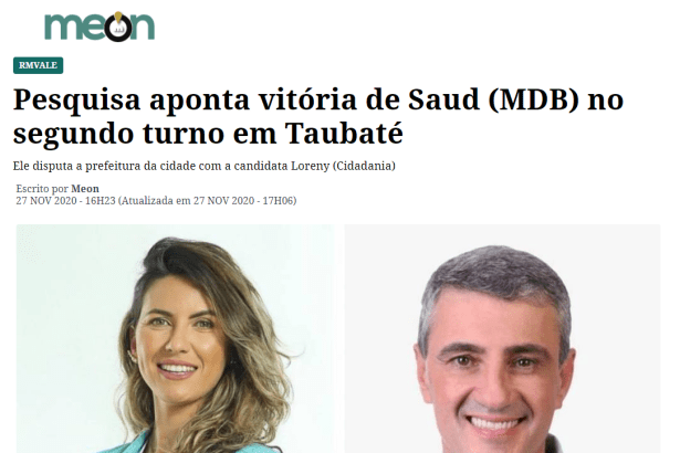 Portal Meon divulga pesquisa realizado pela Paraná Pesquisas