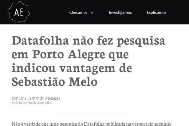 Aos Fatos cita o Paraná Pesquisas