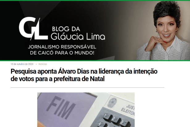 Blog da Gláucia Lima divulga pesquisa realizado pela Paraná Pesquisas