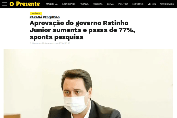 O Presente divulga pesquisa realizado pela Paraná Pesquisas