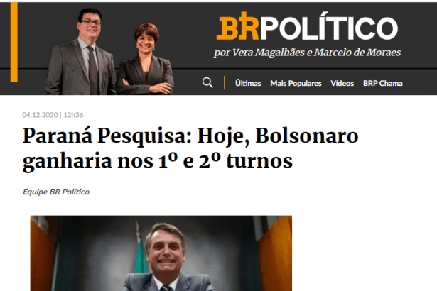 Estadão.com - BR Político divulga pesquisa nacional realizado pela Paraná Pesquisas