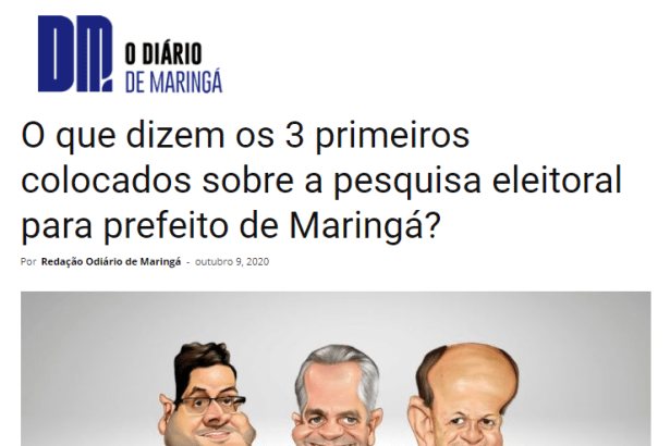 O Diário de Maringá divulga pesquisa realizado pela Paraná Pesquisas
