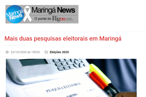 Maringá News - Ângelo Rigon divulga pesquisa realizado pela Paraná Pesquisas