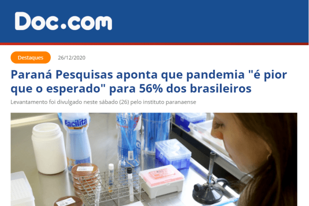Blog do Doc.com divulga pesquisa realizado pela Paraná Pesquisas