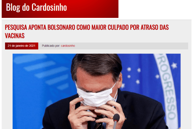 Blog do Cardosinho divulga pesquisa nacional realizado pela Paraná Pesquisas