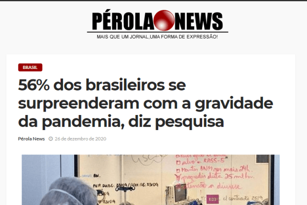 Pérola News divulga pesquisa realizado pela Paraná Pesquisas