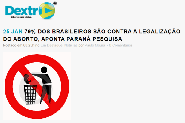 Portal Dextra divulga pesquisa nacional realizado pela Paraná Pesquisas
